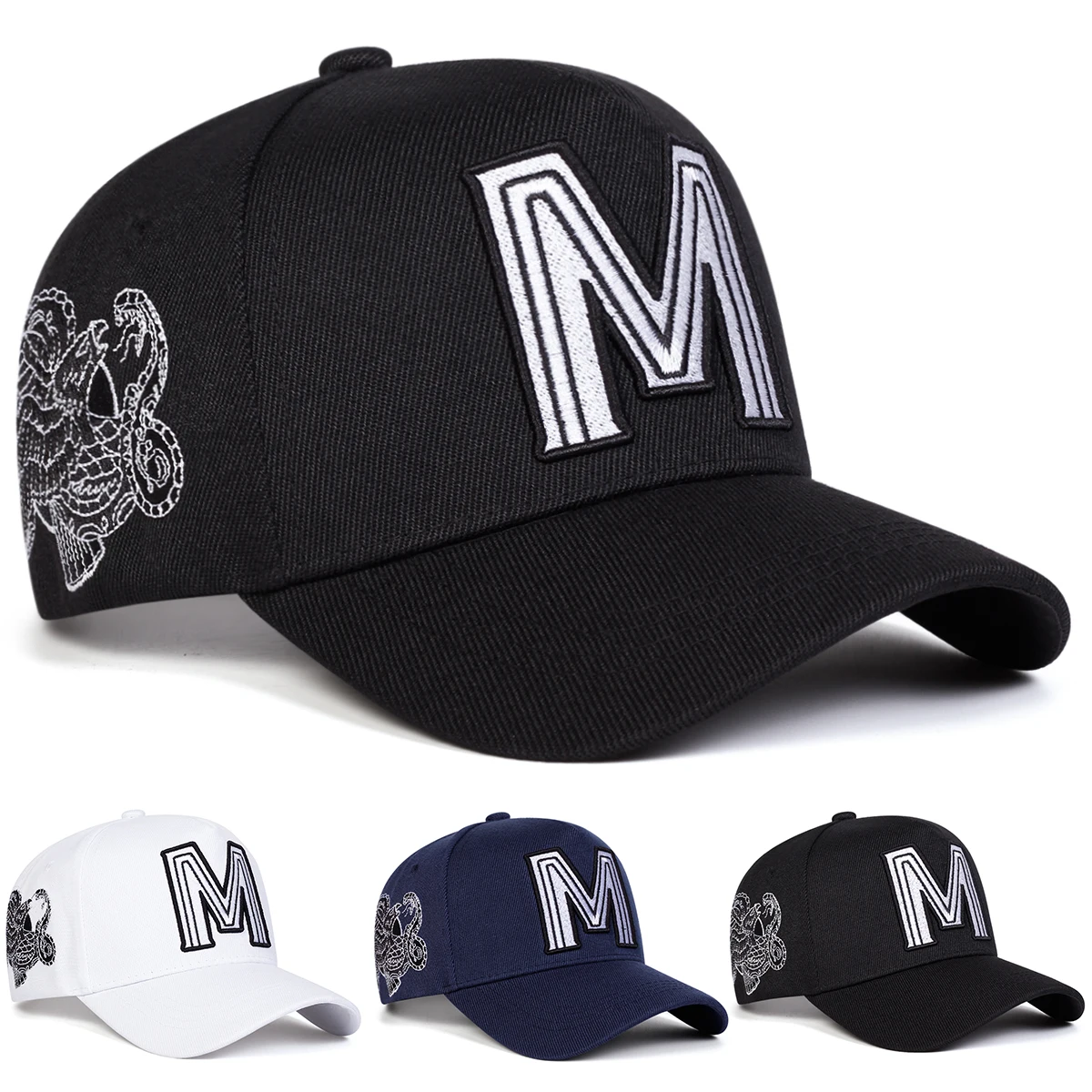 Embroidery Letter M - Casquettes de baseball unisexes avec broderie