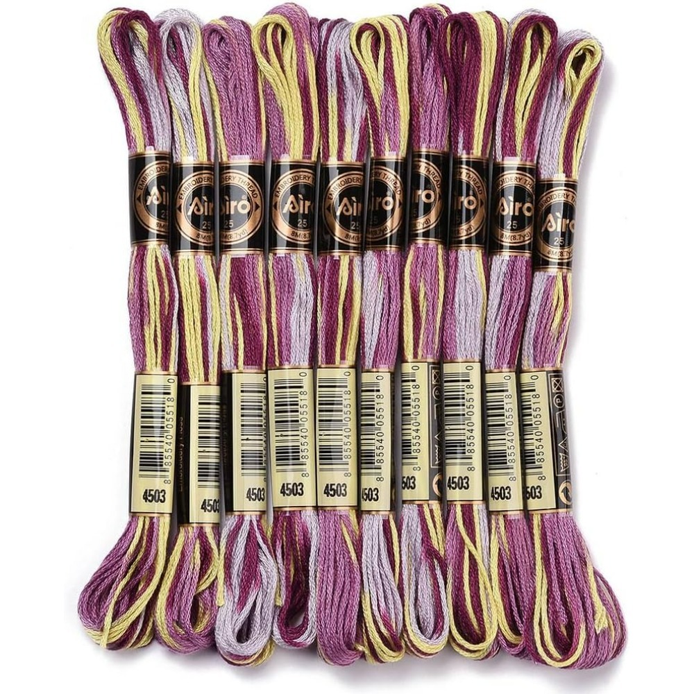 Embroidery Thread - Fil à broder panaché violet, 6