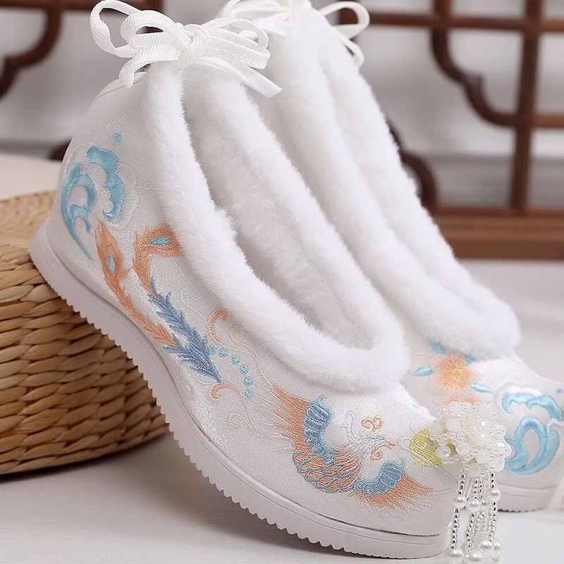Embroidery Red - Hiver Hanfu chaussures femmes chinois ancien