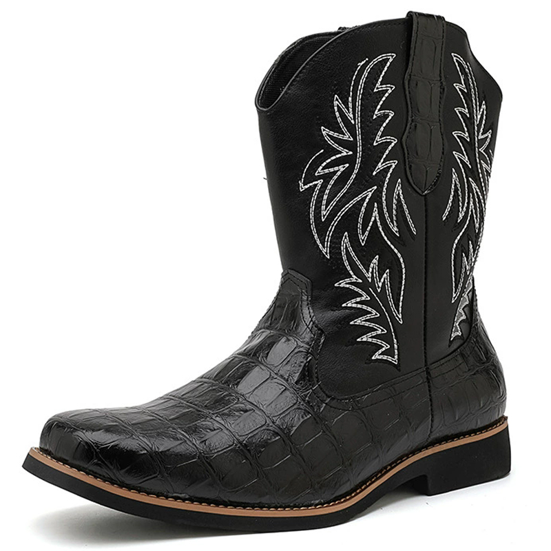 Embroidery Fabric - Bottes de cowboy rétro à bout