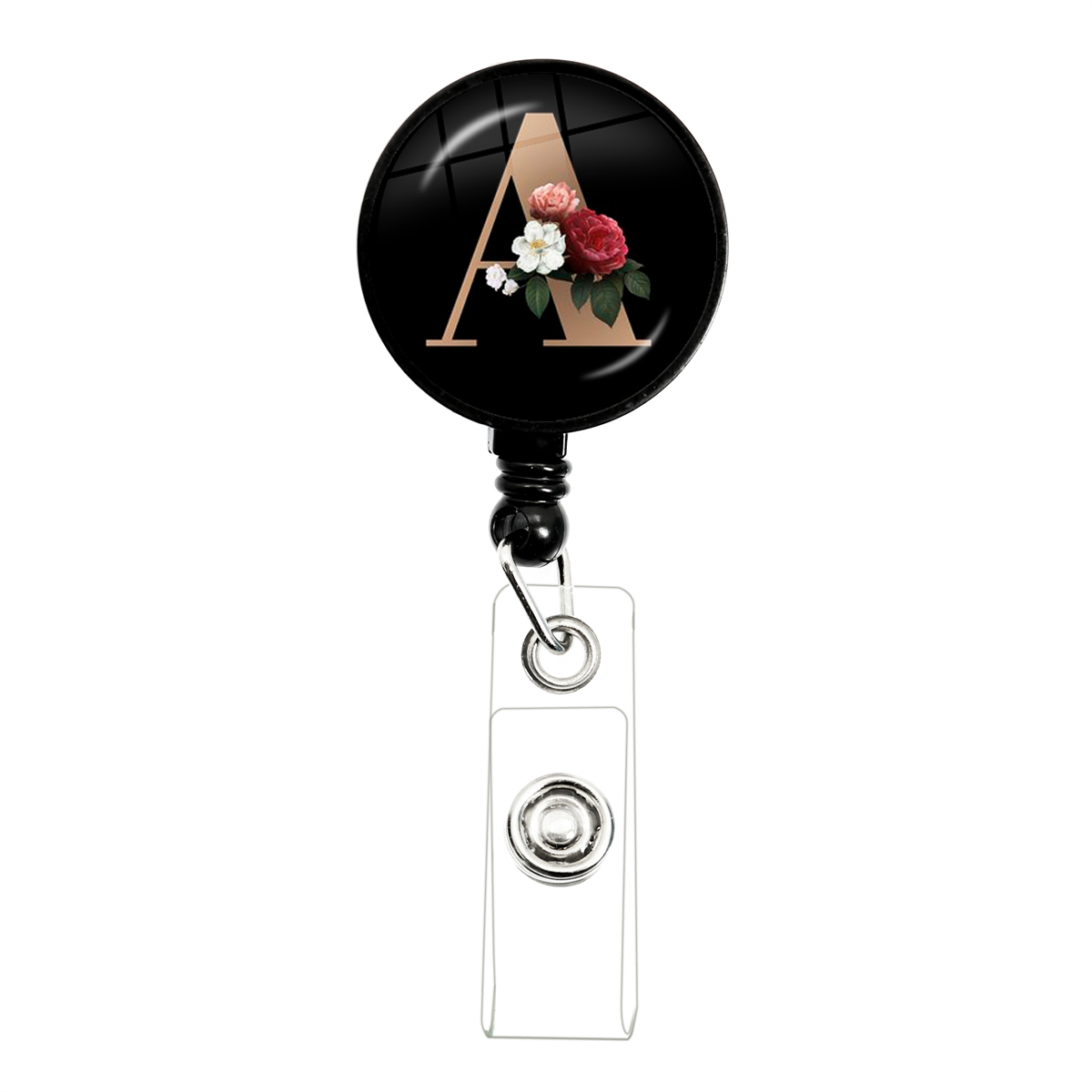 Embroidery Letter M - Pendentif Cabochon rond en verre avec