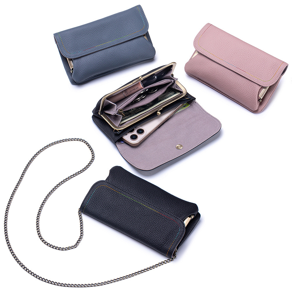 Embroidery Wallet - Sac à bandoulière en cuir véritable
