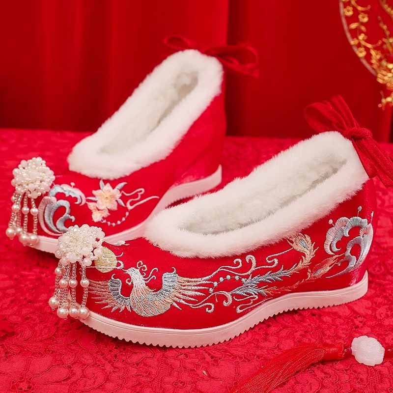 Hiver Hanfu chaussures femmes  - Embroidery Red avis et prix