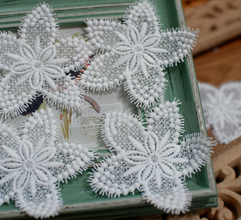 Tissu de dentelle de fleur bla - Embroidery Letter M avis et prix