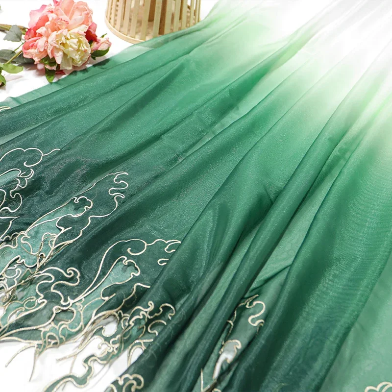 Tissu à dégradé de feuilles de - Embroidery Fabric avis et prix
