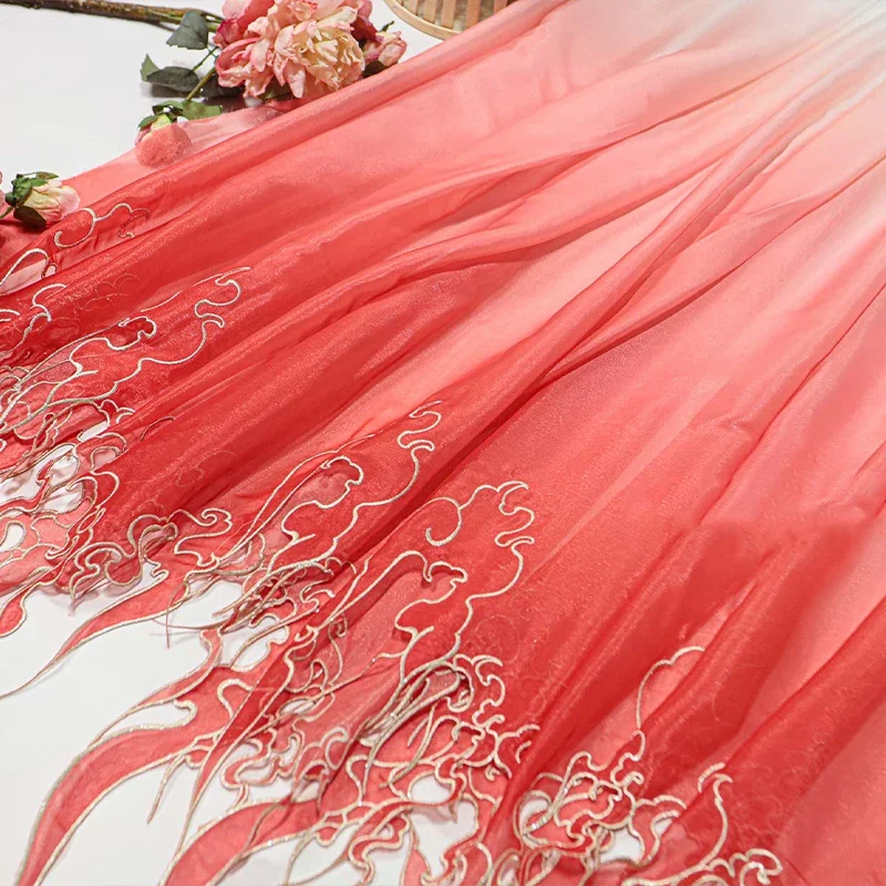 Tissu à dégradé de feuilles de - Embroidery Fabric avis et prix