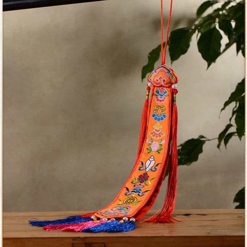 Drapeaux tibétains en ruban, p - Embroidery Red avis et prix