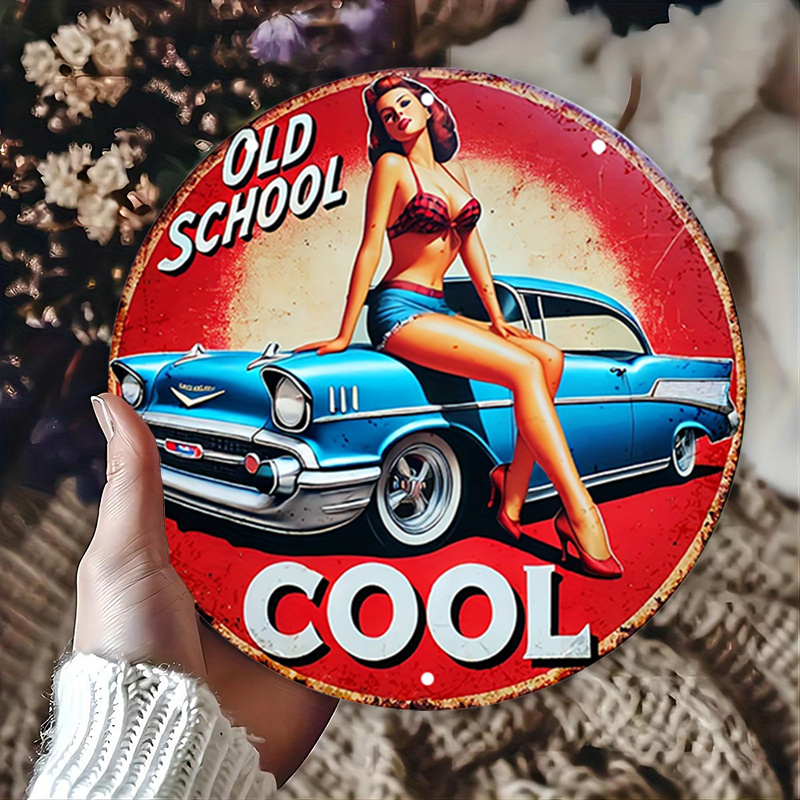 Panneau rond en aluminium Vint - Embroidery Red avis et prix