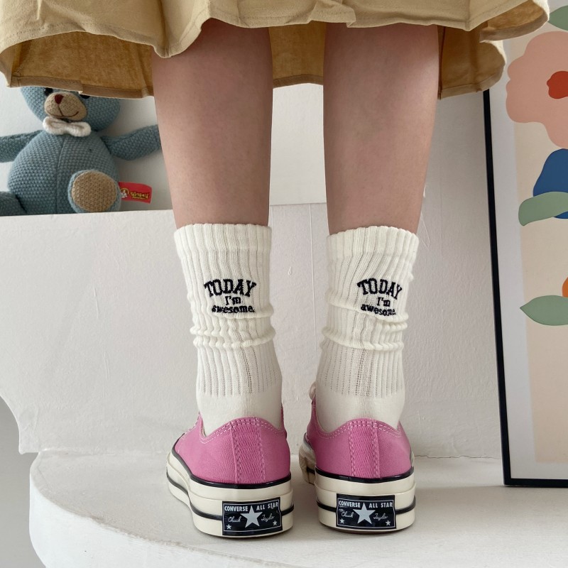 Chaussettes de sport mi-tube e - Embroidery Letter M avis et prix