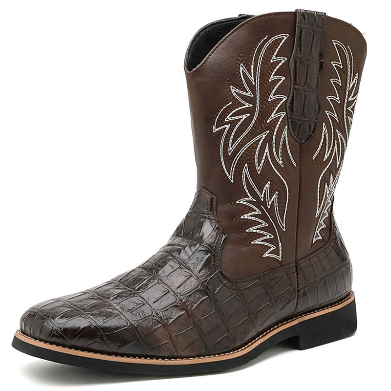 Bottes de cowboy rétro à bout  - Embroidery Fabric avis et prix