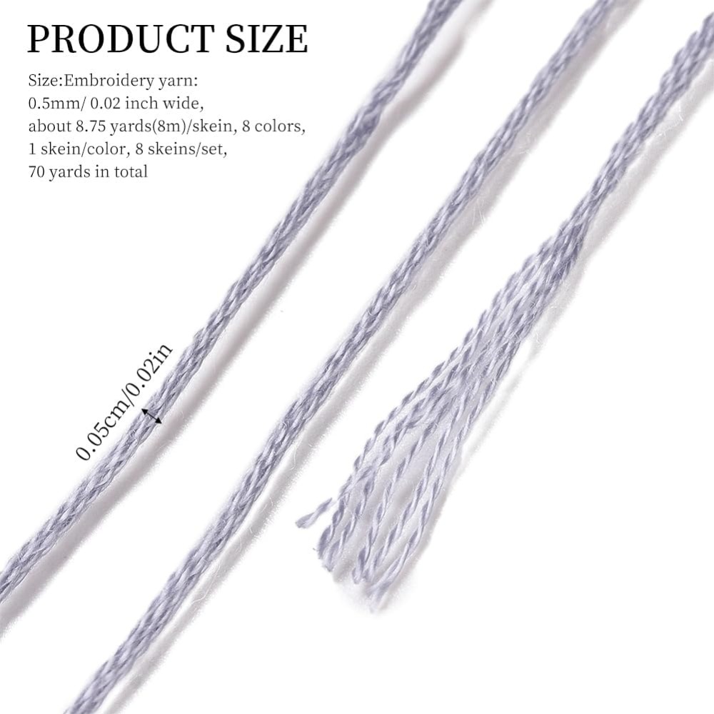 8 écheveaux 70 Yards gris Brac - Embroidery Thread avis et prix