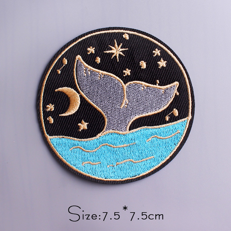 Patch brodé vague de baleine,  - Embroidery Whale avis et prix