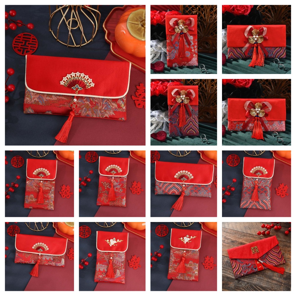 Enveloppe Rouge Brocart Nouvel - Embroidery Red avis et prix
