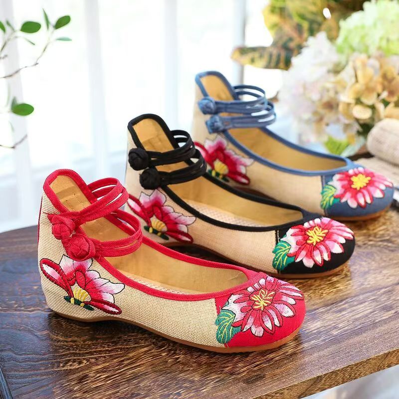Chaussures compensées brodées  - Embroidery Fabric avis et prix