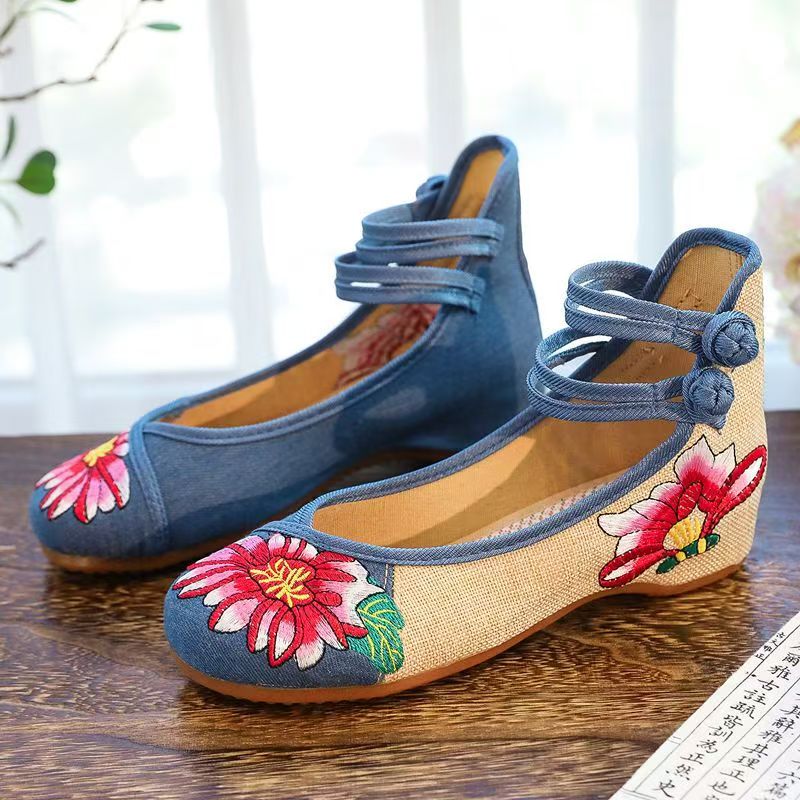 Chaussures compensées brodées  - Embroidery Fabric avis et prix
