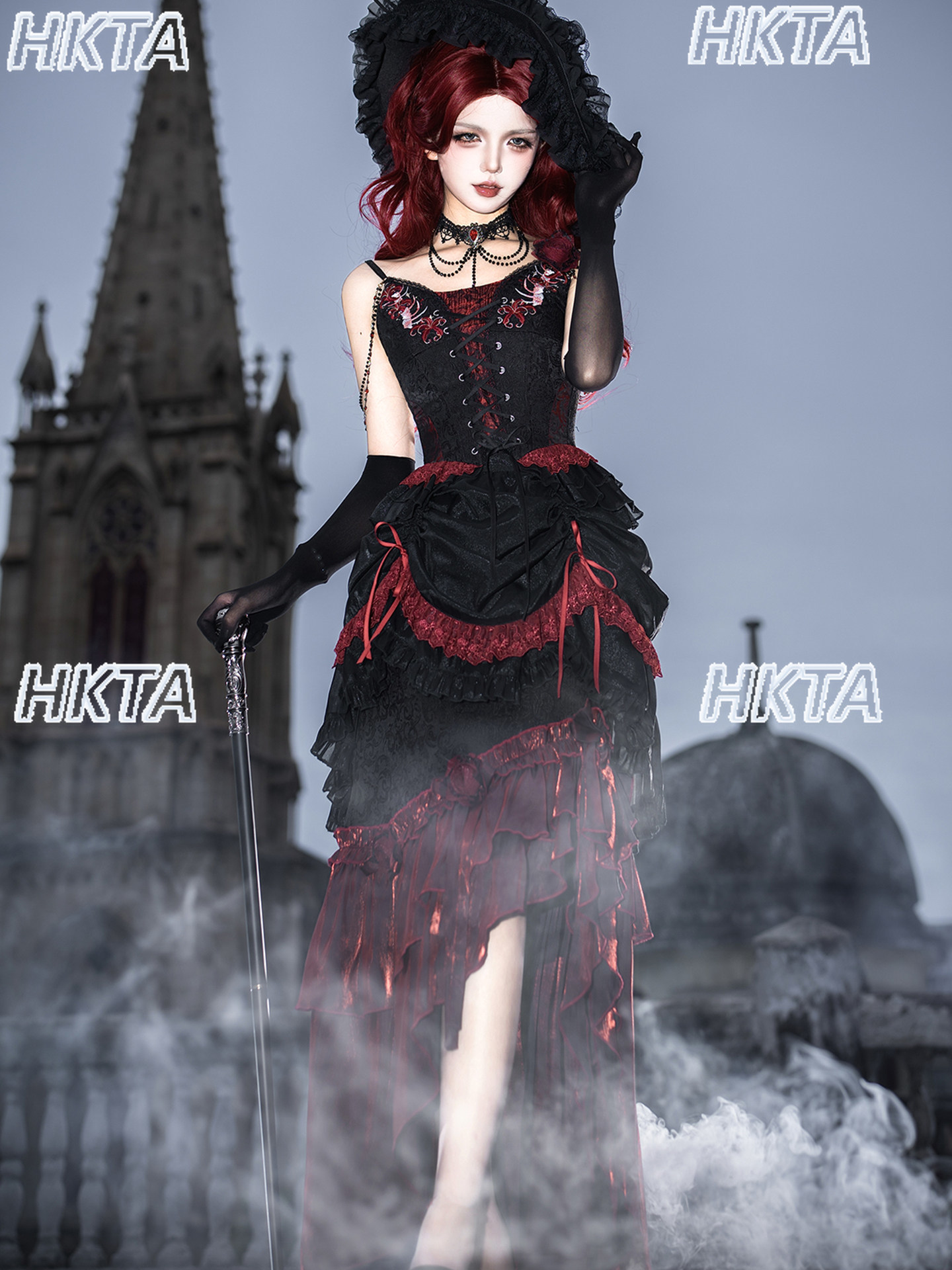 Ensemble Robe Rouge Élégante V - Embroidery Red avis et prix