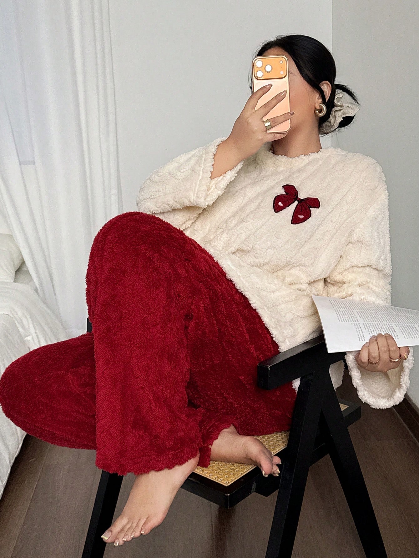 Pyjama en flanelle épaisse pou - Embroidery Red avis et prix